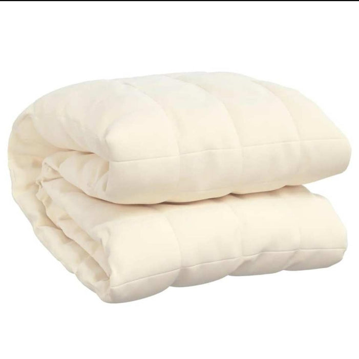 Light Cream Weighted Blanket 137x200 cm - 10kg Single Size for Ultimate Relaxation and Restful Sleep